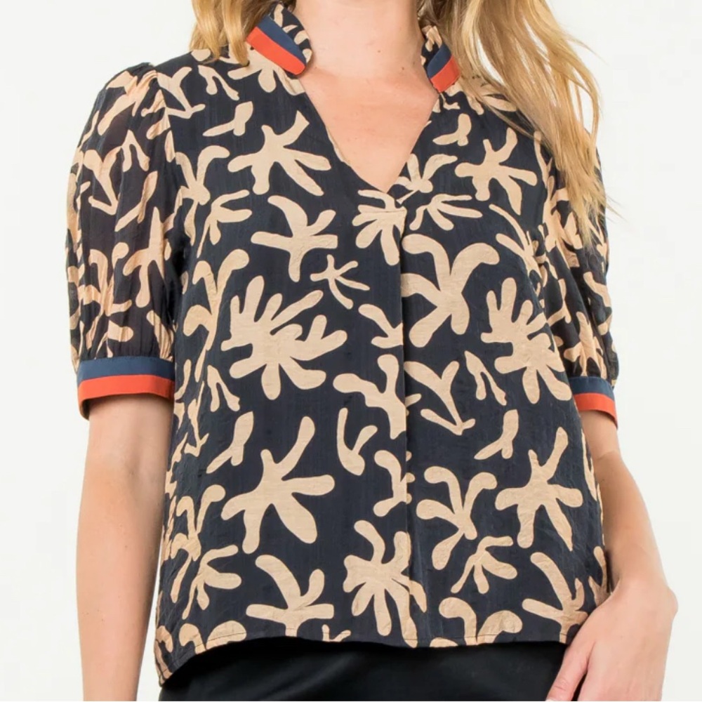 Stylish Black and Tan Women's Top